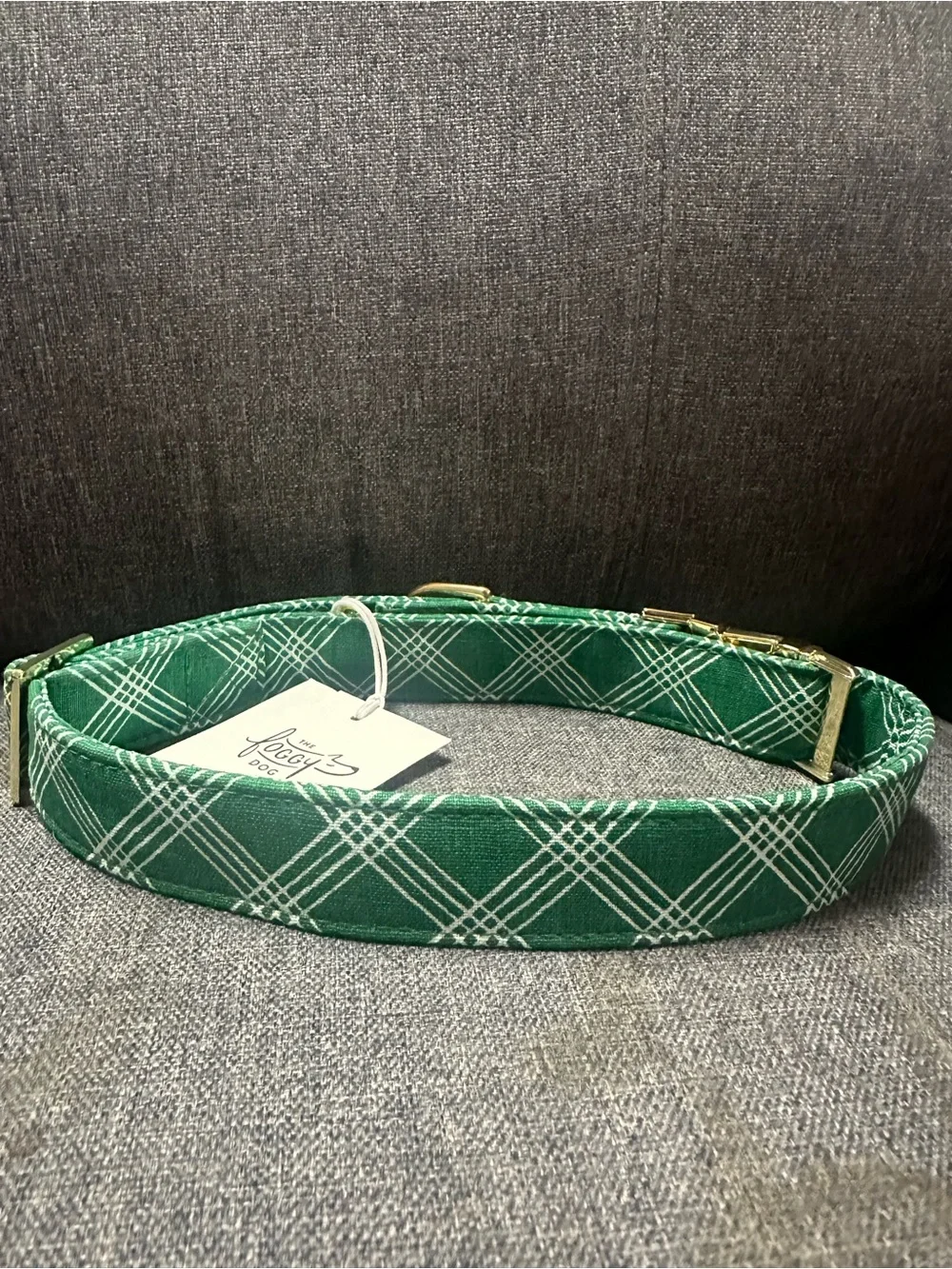The Foggy Dog Emerald Plaid Dog Collar